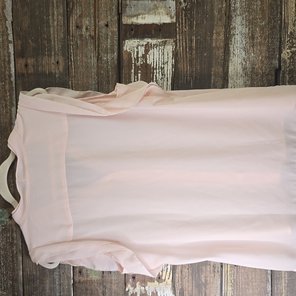 Karl Lagerfeld Pale Pink Sleeveless Blouse with Mandarin Collar, Size L - Picture 2 of 4